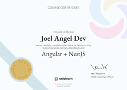 Certificado Angular Joelangeldev