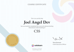 Certificado CSS Joelangeldev