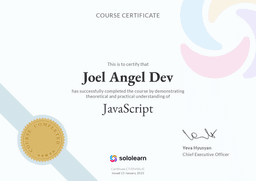 Certificado Javascript Joelangeldev